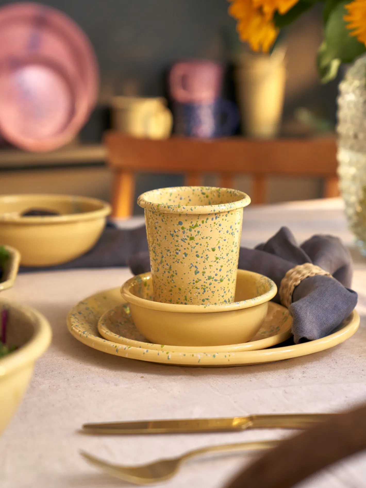 Søstrene Grene Flow Fest Glas - Gul