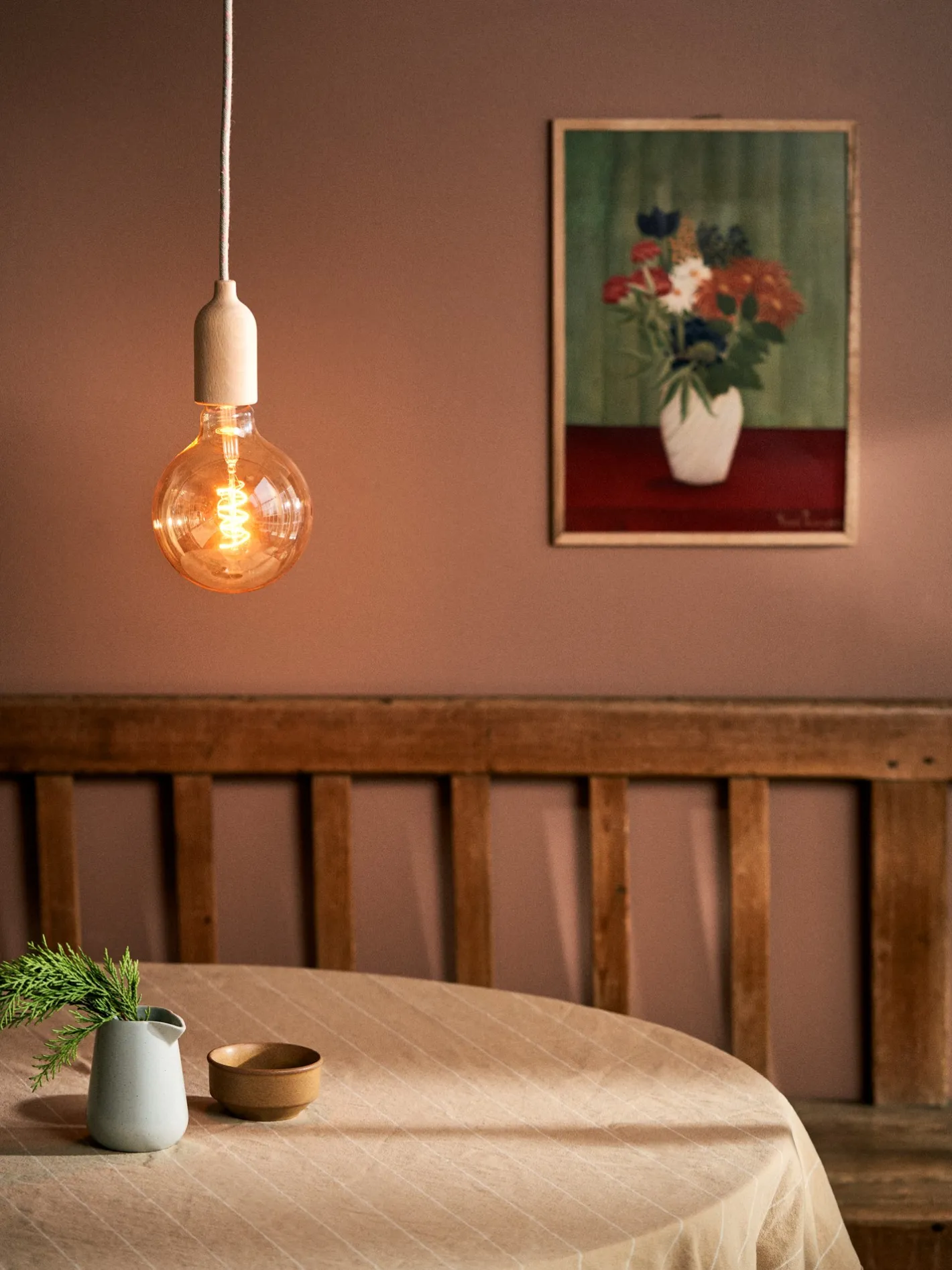 Søstrene Grene Plug-in Pendellampe Natural